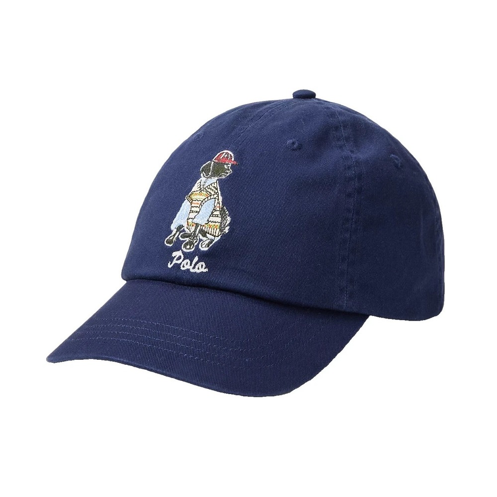 Polo Ralph Lauren Polo Dog Navy Blue Baseball Cap Hat Embroidered Adjustable New